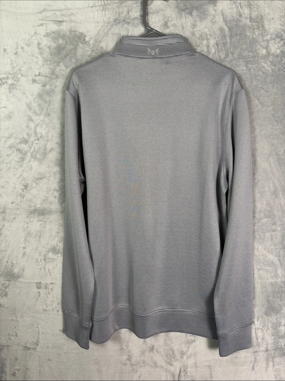 Hickey Freeman Blue White Striped 1/4 Zip Pullover Size Medium